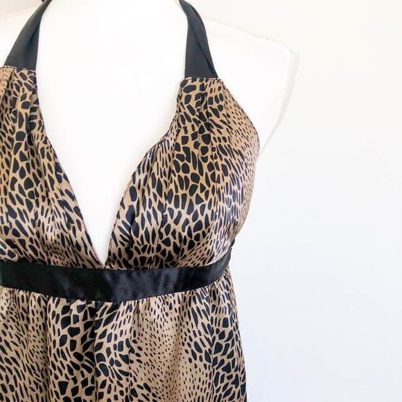 🛒 5/$25 Guess Jeans Animal Print Halter Mini Dress - Picture 6 of 8